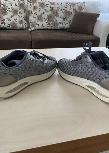 Gri Yılan Desenli Günlük Kadın Spor Ayakkabı - Görsel 8