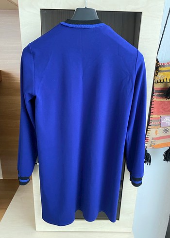 Uzun Kollu Mavi Midi Armine Tunik - Görsel 2