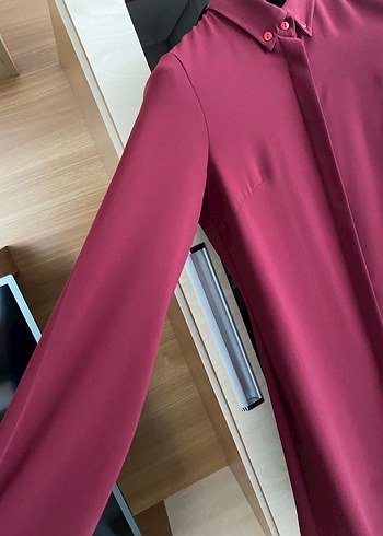 Bordo Uzun Kollu Kuaybe Gider Kadın Tunik - Görsel 2