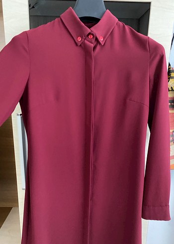 Bordo Uzun Kollu Kuaybe Gider Kadın Tunik - Görsel 3