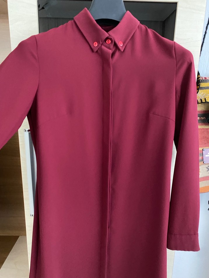 Bordo Uzun Kollu Kuaybe Gider Kadın Tunik - Görsel 3