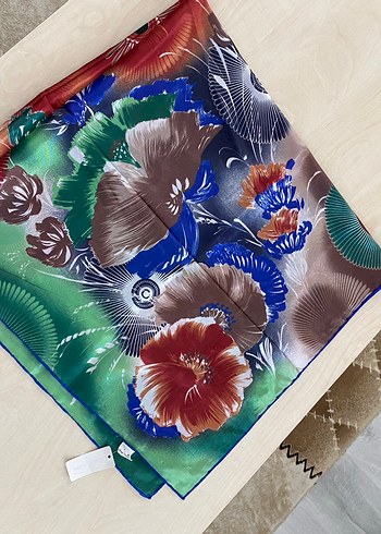 Kadın Pilili Bohem Çok Renkli Rose Delima Eşarp - Görsel 3