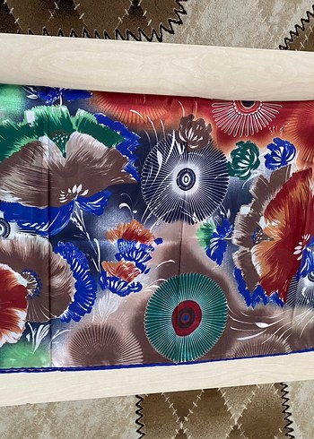 Kadın Pilili Bohem Çok Renkli Rose Delima Eşarp - Görsel 2