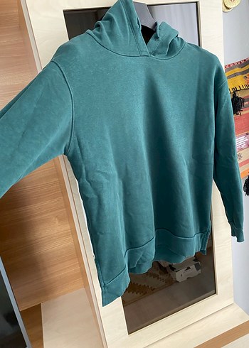 Kadın Yeşil Rahat Kesim Sweatshirt - Görsel 2