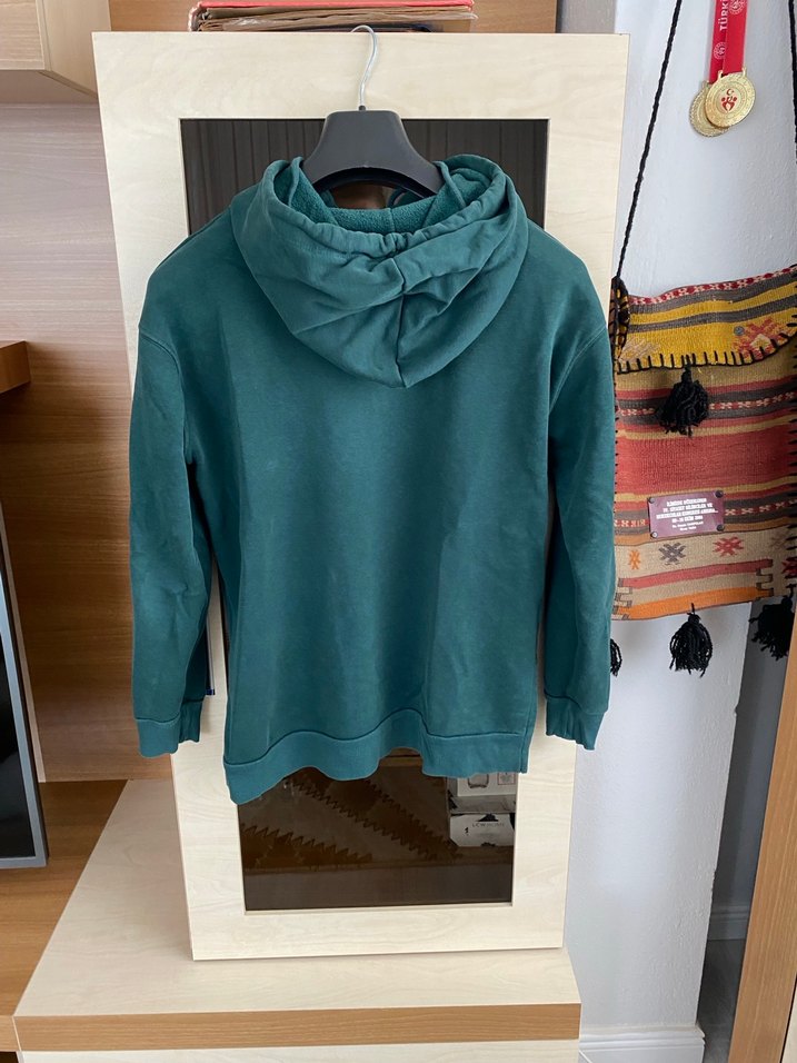 Kadın Yeşil Rahat Kesim Sweatshirt - Görsel 3