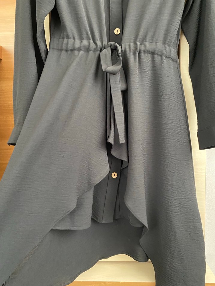 Düğmeli Siyah Uzun Kollu Tunik - Görsel 5