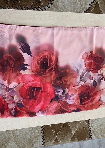 Pembe Çiçek Desenli Bohem Kadın Şal - Görsel 2