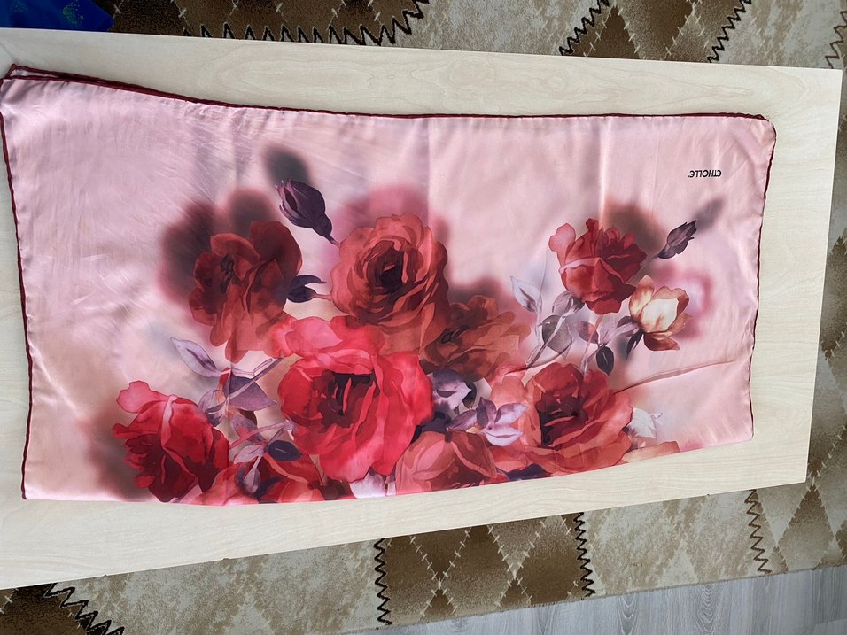 Pembe Çiçek Desenli Bohem Kadın Şal - Görsel 2