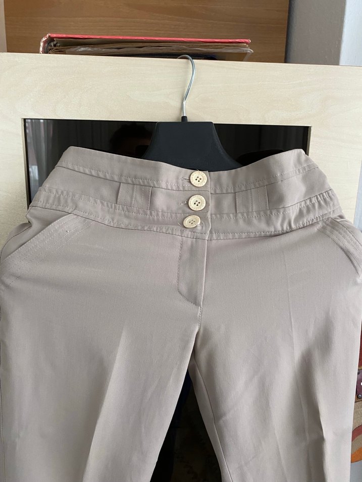 Bej  Kadın Kumaş Pantolon - Görsel 3