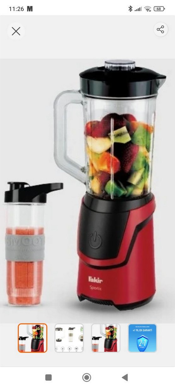 Kırmızı Sportic Fakir Blender ve Smoothie Bardak - Görsel 2