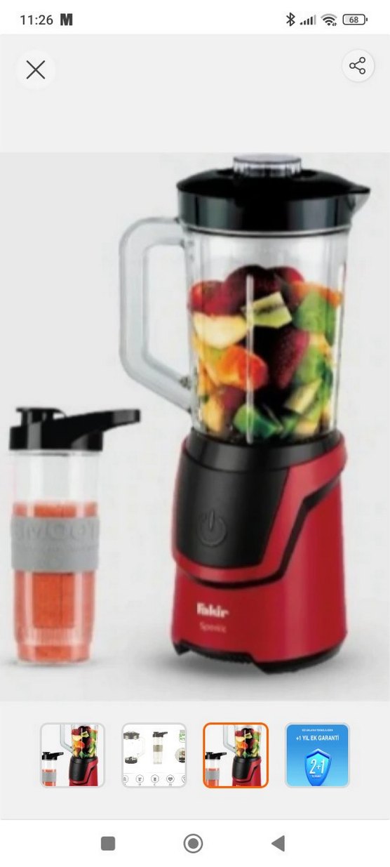 Kırmızı Sportic Fakir Blender ve Smoothie Bardak - Görsel 3