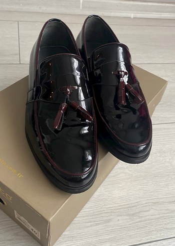 Kemal Tanca Parlak Siyah Tuylu Loafer