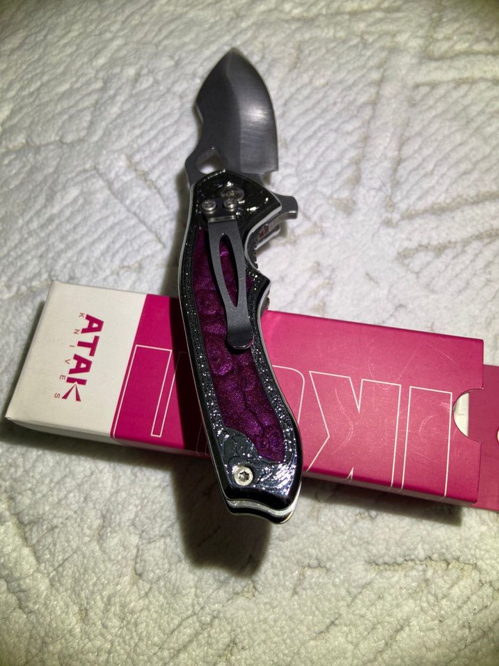 Mor Saplı Katlanır Bıçak - Görsel 2