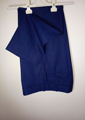 Çizgili Lacivert Erkek Pantolon, Regular Fit - Görsel 2