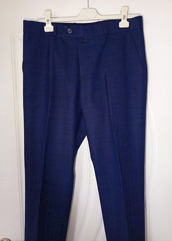 Çizgili Lacivert Erkek Pantolon, Regular Fit - Görsel 3