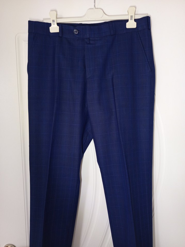 Çizgili Lacivert Erkek Pantolon, Regular Fit - Görsel 3