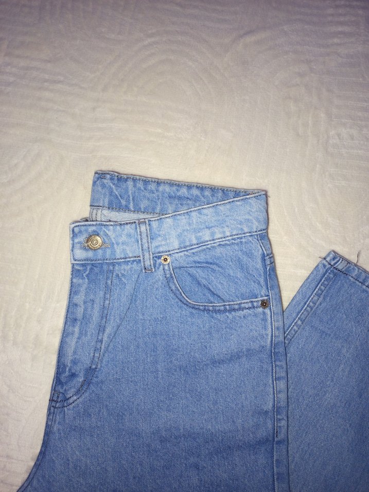 Pastel Mavi Erkek Baggy jeans Pantolon - Görsel 3