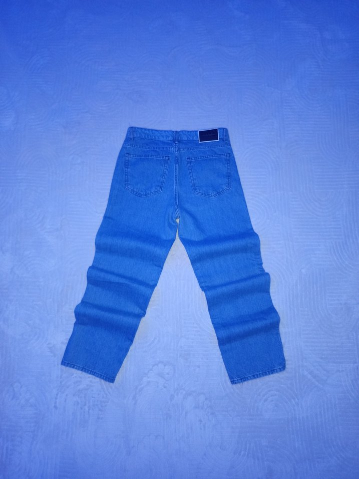 Pastel Mavi Erkek Baggy jeans Pantolon - Görsel 5