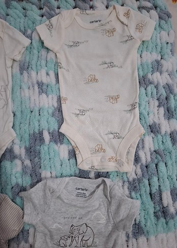 CARTERS ve H&M Erkek Bebek Kısa Kollu Pamuklu Body Zıbın - Görsel 2