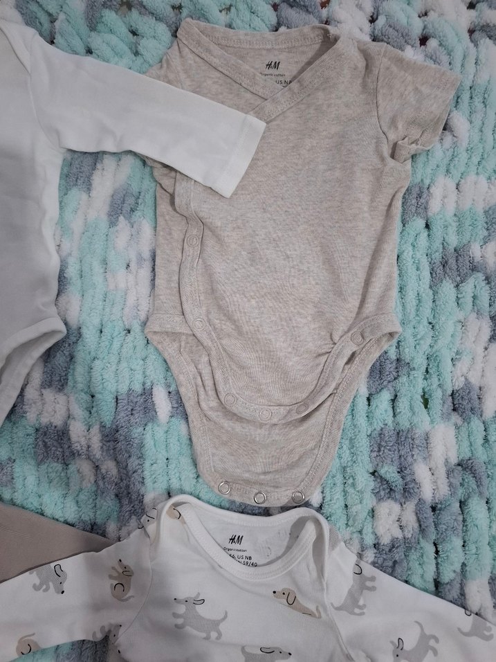 CARTERS ve H&M Erkek Bebek Kısa Kollu Pamuklu Body Zıbın - Görsel 4