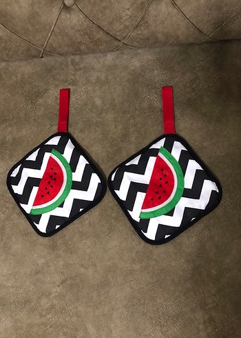 Renkli Nakışlı Karpuz Desenli Fırın Eldiveni - Görsel 3