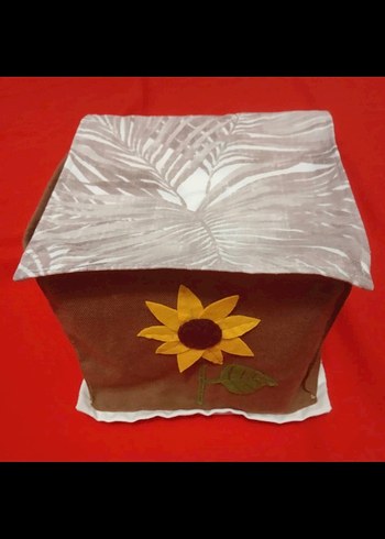 Ayçiçeği Desenli Kahverengi Mutfak Önlüğü - Görsel 4