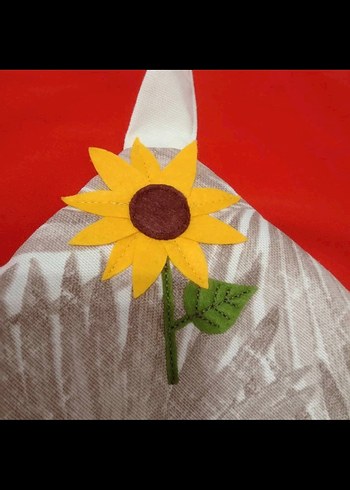 Ayçiçeği Desenli Kahverengi Mutfak Önlüğü - Görsel 6