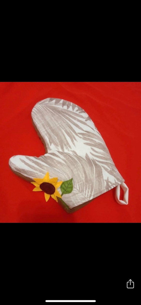 Ayçiçeği Desenli Kahverengi Mutfak Önlüğü - Görsel 2