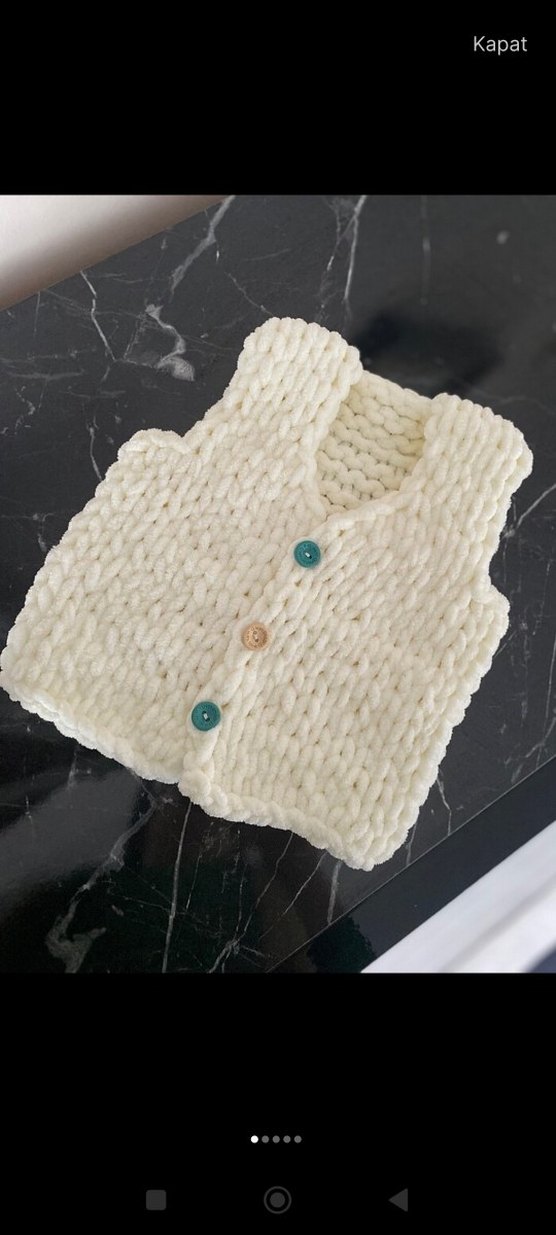 Kız Çocuk Bohem Örgü Beyaz Süveter - Görsel 3