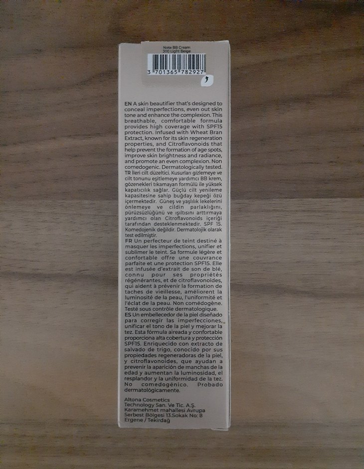 Note BB Krem SPF15 Tüm Cilt Tipleri İçin 300 Light Beige - Görsel 2