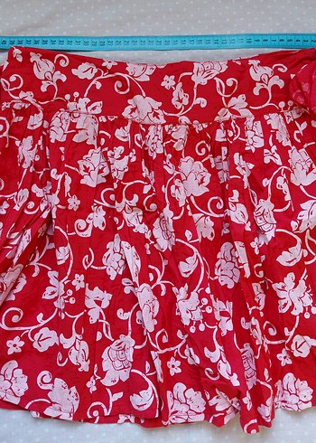 Kırmızı Volanlı Midi Etek - Görsel 3