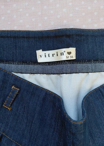 Kadın Mavi Denim Fırfırlı Mini Etek - Görsel 4