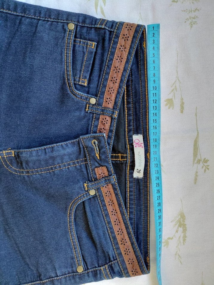 Kadın Lacivert Düşük bel Kot Pantolon - Görsel 3