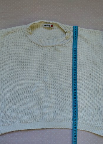 Beyaz Örgü Kadın Kazak - Görsel 3