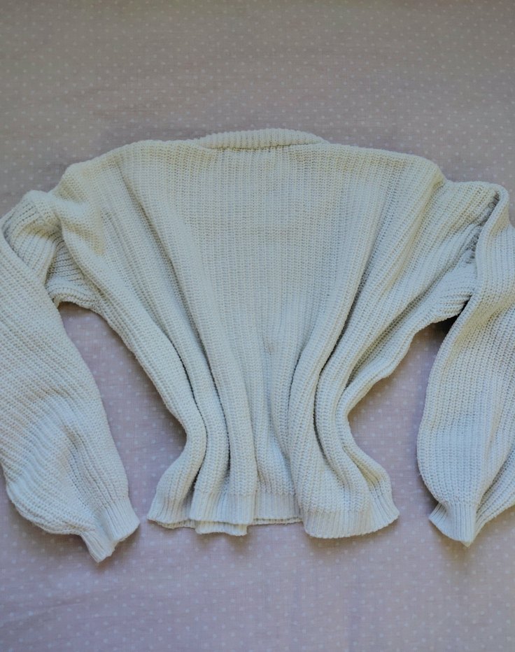 Beyaz Örgü Kadın Kazak - Görsel 2