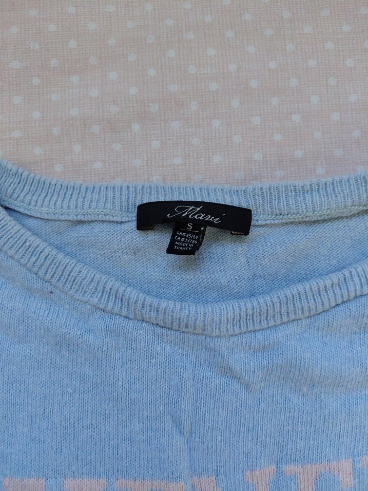 Mavi Triko Uzun Kollu Kadın Kazak - Görsel 3