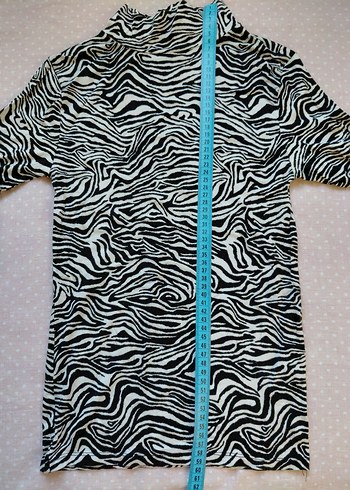 Zebra Desenli, Boğazlı, Uzun Kollu Kadın Bluz - Görsel 3