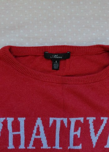 Kırmızı Kadın Triko Kazak Uzun Kollu - Görsel 2