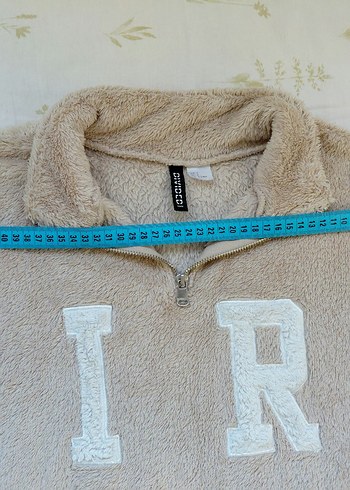 Bej Kadın Peluş Sweatshirt - Görsel 4