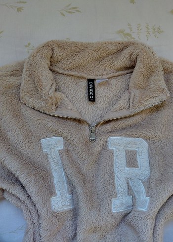 Bej Kadın Peluş Sweatshirt - Görsel 2