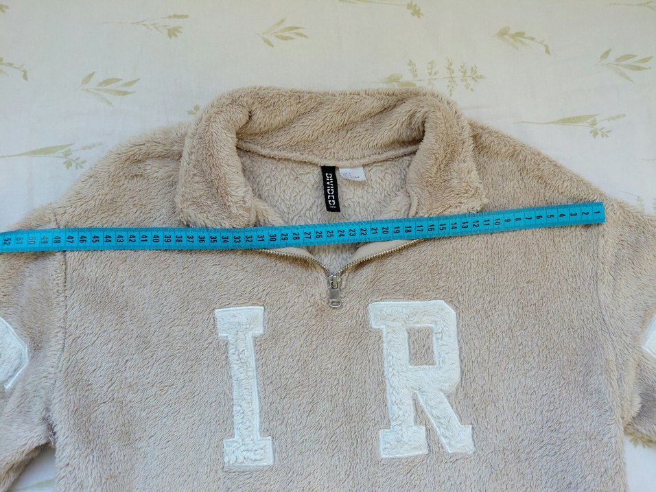 Bej Kadın Peluş Sweatshirt - Görsel 4