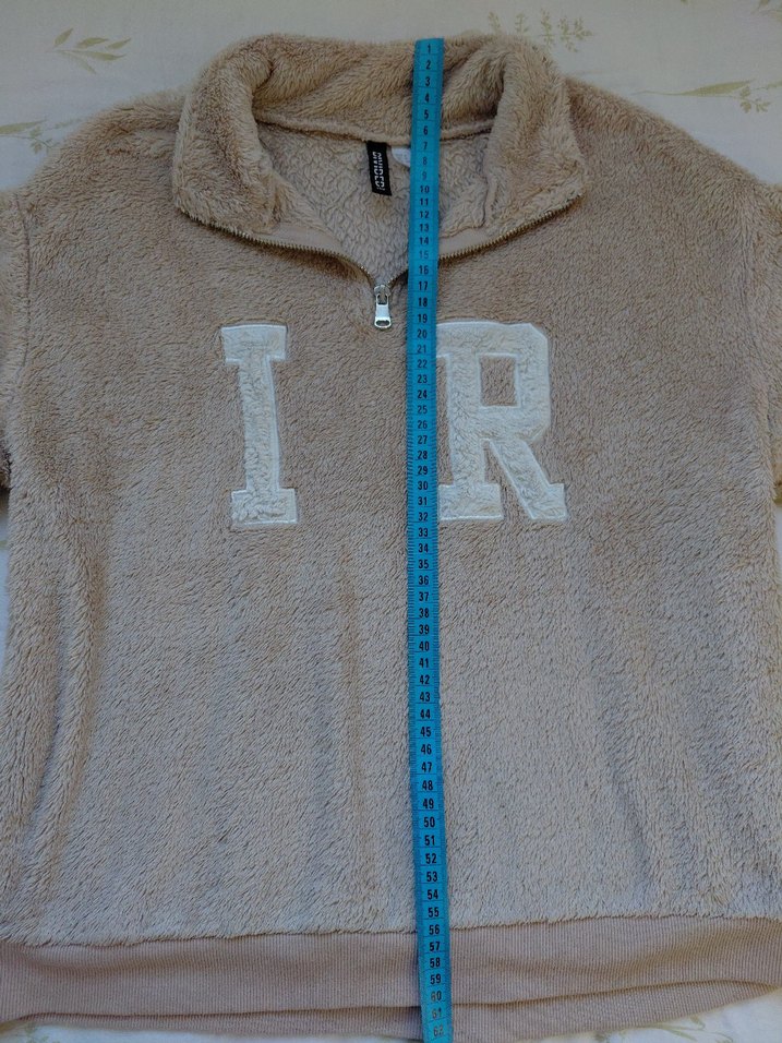 Bej Kadın Peluş Sweatshirt - Görsel 3