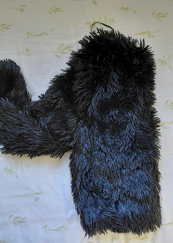 Siyah Kadın Kürk Detaylı Midi Ceket - Görsel 3