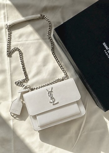Yves Saint Laurent Ysl Beyaz Zincirli Mini Canta