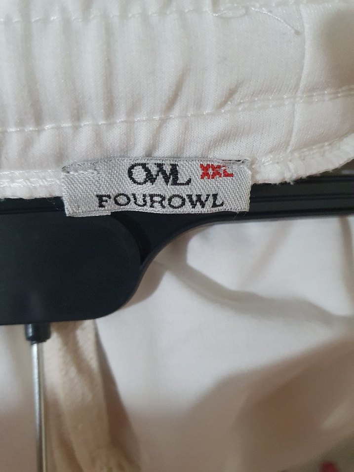 Beyaz iki iplik bol paça eşofman. - Görsel 3