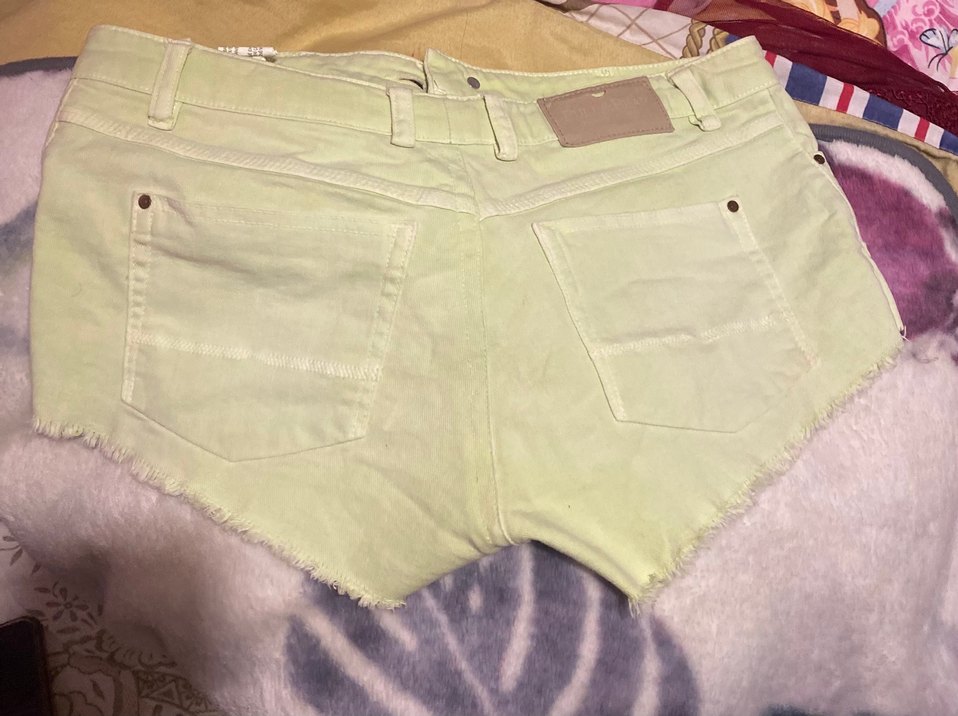 Sarı Midi Keten Kadın Şort - Görsel 3