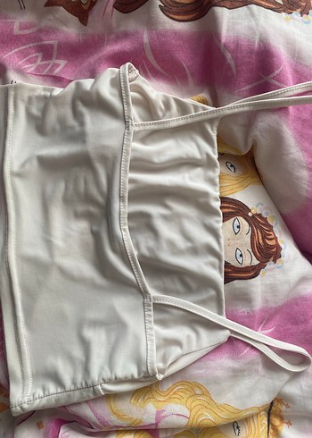 Beyaz İpek Görünümlü Saten Bustiyer / İnce Askılı Şık Bluz - Görsel 5