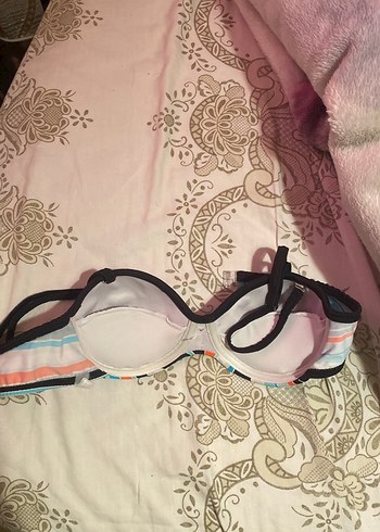 Çok Renkli Çizgili Strappy Bikini Üstü - Görsel 2