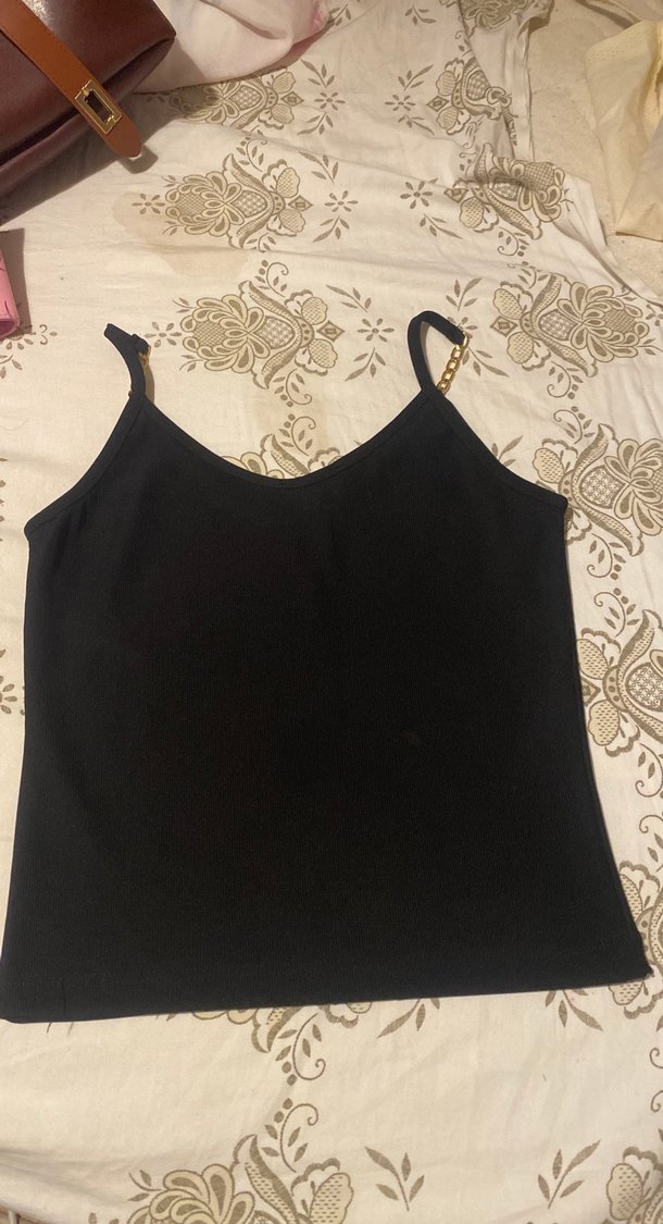 Siyah Halter Yaka Mini Saten Atlet - Görsel 3