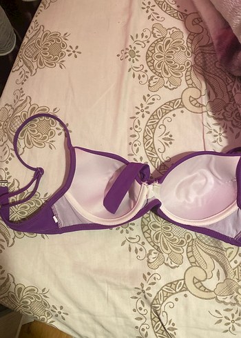 Mor Drapeli İnce Askılı Bikini Üstü - Görsel 3
